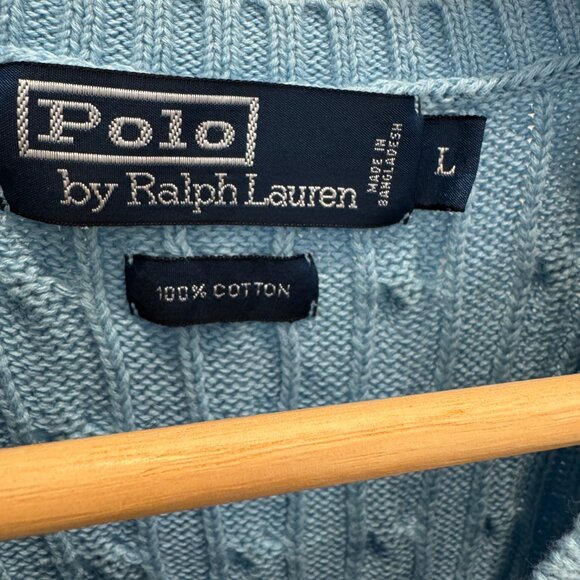 Ralph Lauren Cable Knit Sweater Vest Blue Size Large - Picture 4 of 11